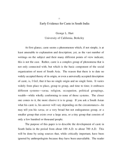 Early Evidence for Caste in South India