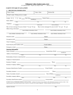 Client Intake Evaluation Form - Willamette Valley Family Center