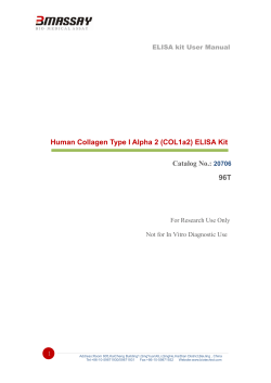 Human Collagen Type I Alpha 2 (COL1a2) ELISA Kit Catalog No.: 96T
