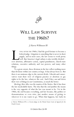 Will Law Survive the 1960s?