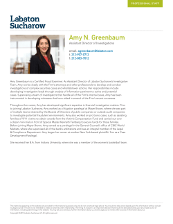 Amy N. Greenbaum - Labaton Sucharow