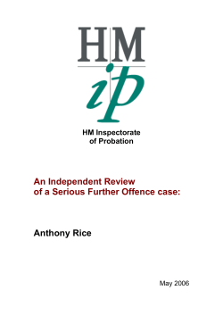 Anthony Rice - Criminal Justice Inspectorates