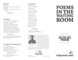 Poems in the Waiting Room Volume I, Issue 2