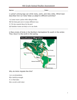 4th Grade Animal Studies Assessment
