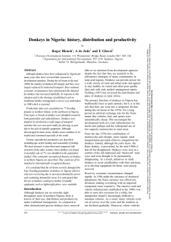 Donkeys in Nigeria: history, distribution and productivity
