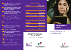 Losing Someone You Love to Suicide INFORMATION LEAFLET