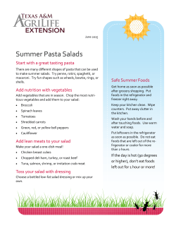 Summer Pasta Salads - AgriLife Extension County Offices