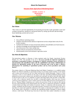 About the Department Haryana State Agricultural Marketing Board