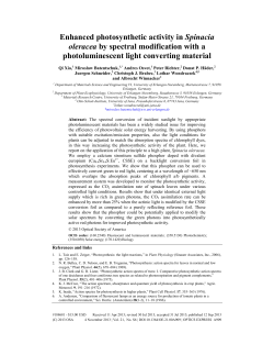 Enhanced photosynthetic activity in Spinacia oleracea by spectral