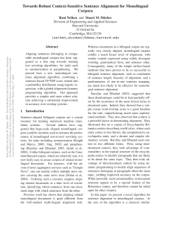 Towards Robust Context-Sensitive Sentence Alignment for