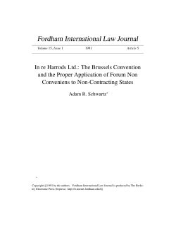 The Brussels Convention and the Proper Application of