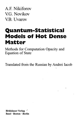 Quantum-Statistical Models of Hot Dense Matter