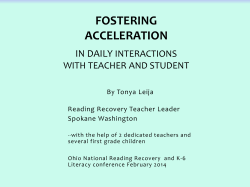 FOSTERING ACCELERATION