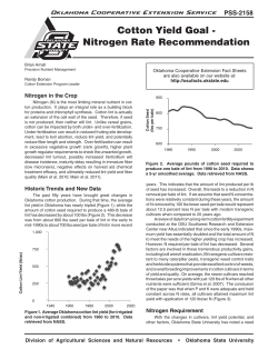 Cotton Yield Goal &ndash; Nitrogen Rate Recommendation PSS2158