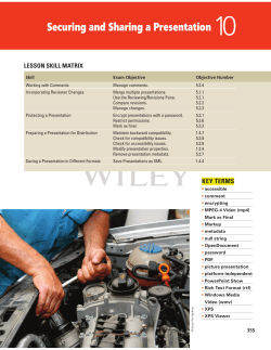 MOAC 2013 Lesson 10 - Securing and Sharing a Presentation