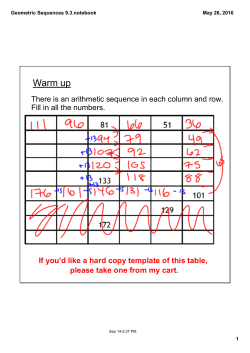 Geometric Sequences 9.3.notebook