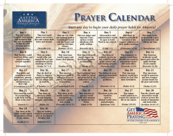 30-Day Prayer Calendar