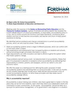 An Open Letter On School Accountability To State Superintendents