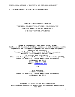 1 MEASURING FIRM INNOVATIVENESS: TOWARDS A
