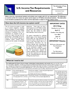 US Income Tax Requirements and Resources
