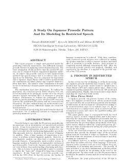 A Study on Japanese Prosodic Pattern and its