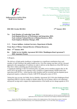 HSE HR Circular 001/2014 17 January 2014 To: Each Member of