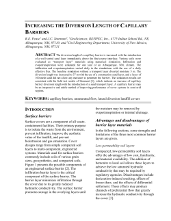 INCREASING THE DIVERSION LENGTH OF CAPILLARY BARRIERS