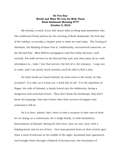 So You Say: Words and What We Can Do With Them Rosh