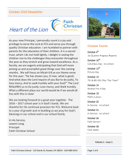 October 2016 Newsletter - Faith Christian School