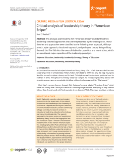Critical analysis of leadership theory in &ldquo;American Sniper&rdquo;