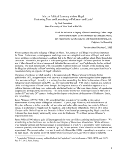 Marxist Political Economy without Hegel