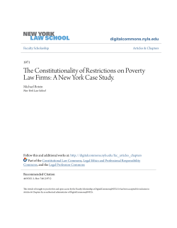 The Constitutionality of Restrictions on Poverty Law Firms: A New