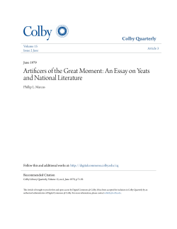Artificers of the Great Moment: An Essay on Yeats and National