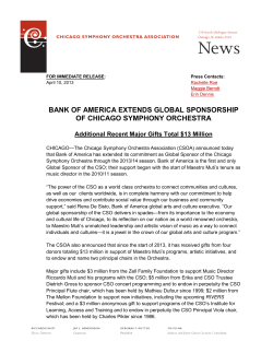 bank of america extends global sponsorship of chicago symphony