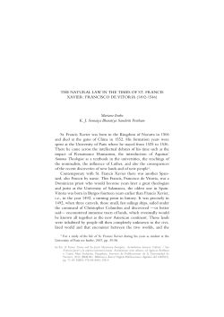 THE NATURAL LAW IN THE TIMES OF ST. FRANCIS XAVIER