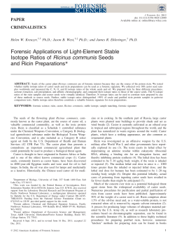 Forensic Applications of LightElement Stable Isotope Ratios of