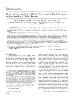 Rapid salivary pepsin test: Blinded assessment of test performance