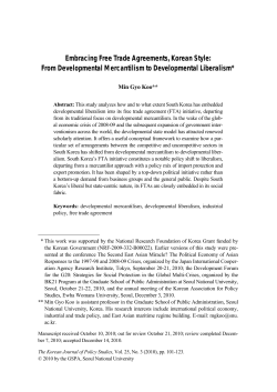 From Developmental Mercantilism to Developmental - S