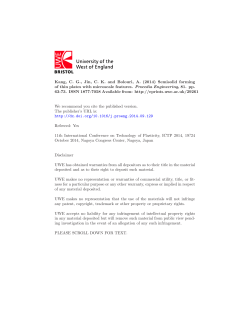 Kang, CG, Jin, CK and Bolouri, A. (2014) Semisolid forming of thin