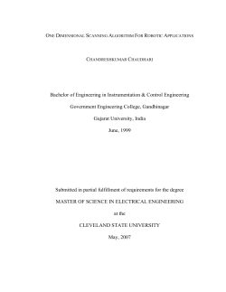 one dimensional scanning algorithm for robotic applications