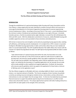 LIHTC Special Housing Need Set-Aside: Permanent Supportive