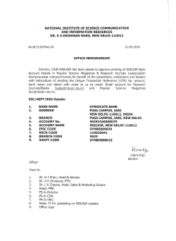Bank details for acceptance of receipts through NEFT/RTGS
