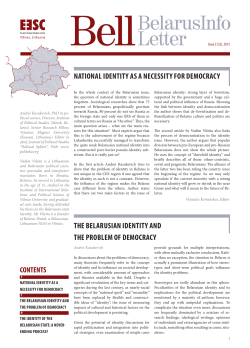 Belarusian National Identity. Siarhei Nikaliuk, Pavel Usov. Bell No. 2