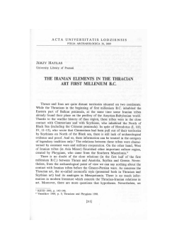 the iranian elements in the thracian art first millenium bc