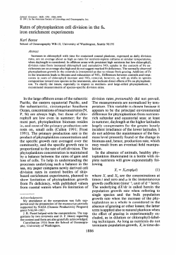 BANSE, KARL. Rates of phytoplankton cell division in the field and