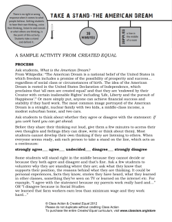 A SAMPLE ACTIVITY FROM CREATED EQUAL
