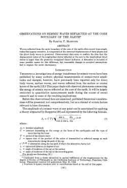 OBSERVATIONS ON SEISMIC WAVES REFLECTED AT THE CORE