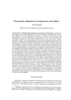 Non-genetic adaptation to temperature and salinity