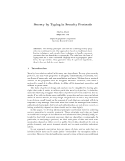 Secrecy by Typing in Security Protocols
