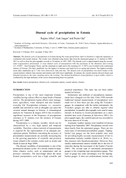 Diurnal cycle of precipitation in Estonia